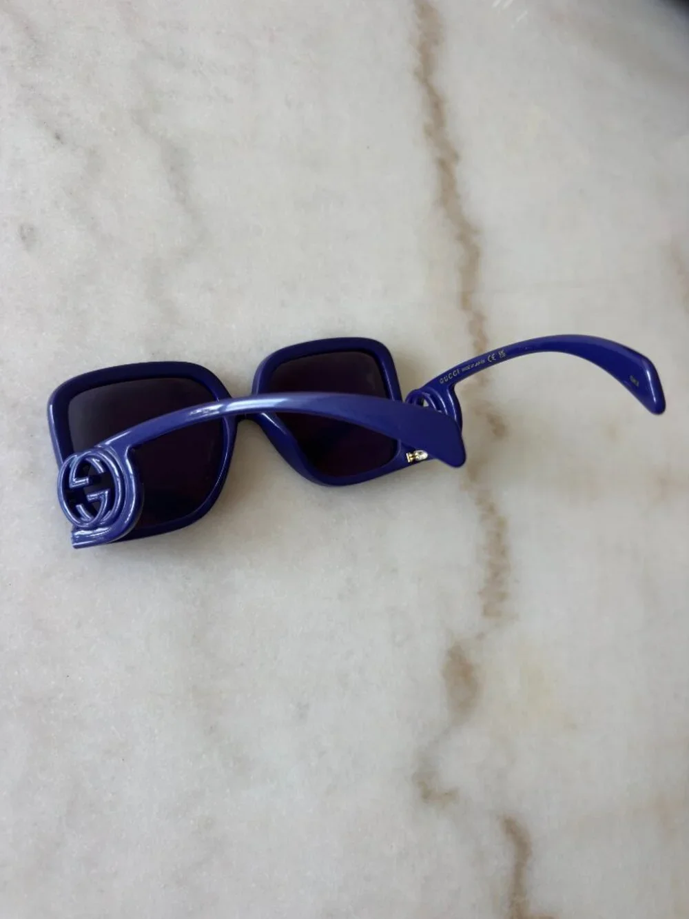 Gucci GG Square Sunglasses - Shiny Violet/Blue